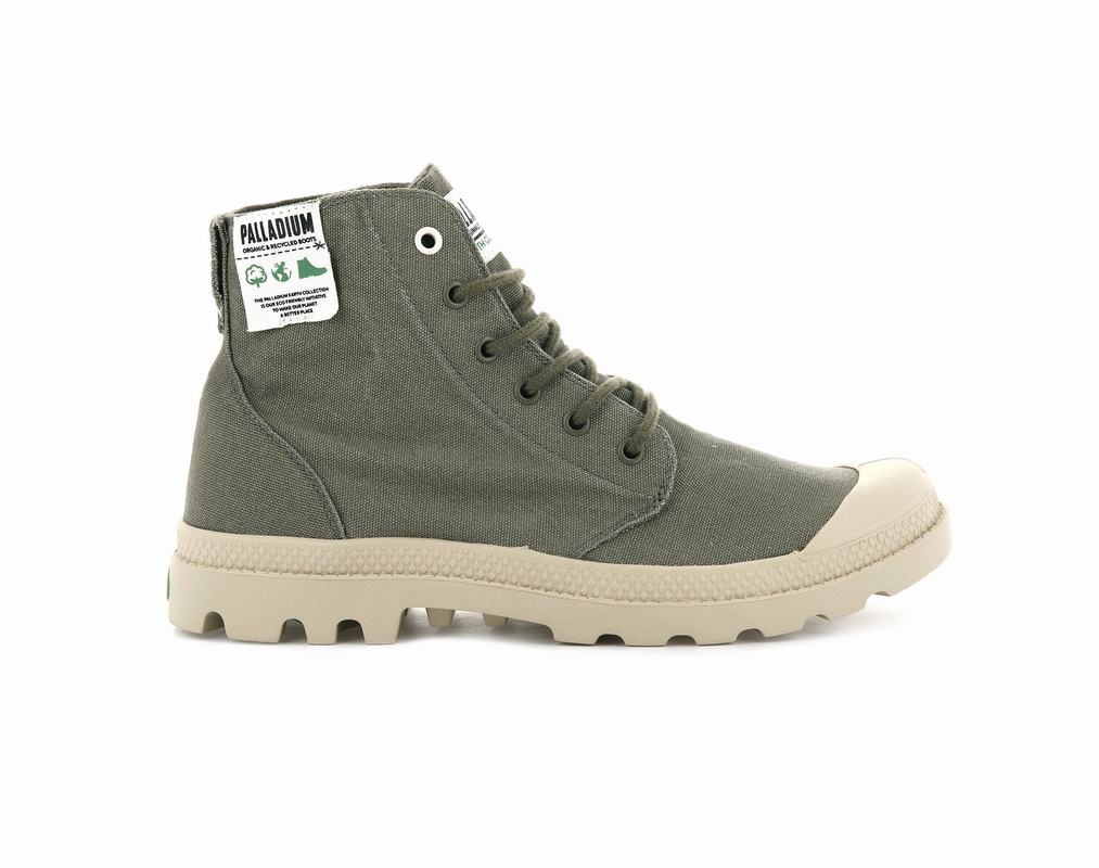 Palladium Pampa Hi Organic Men's Boots Green (RIXT73529)